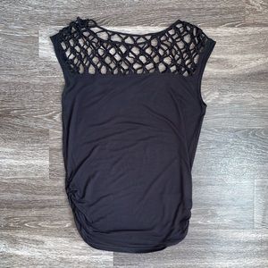 Forever 21 Black Cut Out Net Top
